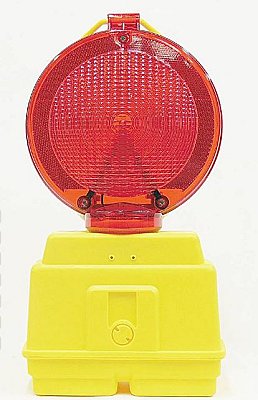 LED werflamp dubbelzijdig 2 Leds - rood Ø18cm - 2 batt.(excl) - interne schakelaar