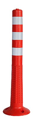 Super flexi PU paaltje in verschillende kleuren H 750 mm Ø 100 mm voorzien van KL2 reflectie