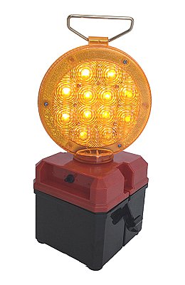 Werflamp 12 LEDS Ø180 mm enkelzijdig in oranje of blauw