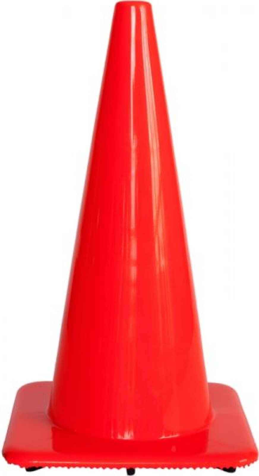 Verzwaarde fluo oranje kegel in soepele PVC zonder banden