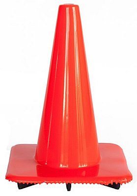 Verzwaarde fluo oranje kegel in soepele PVC zonder banden