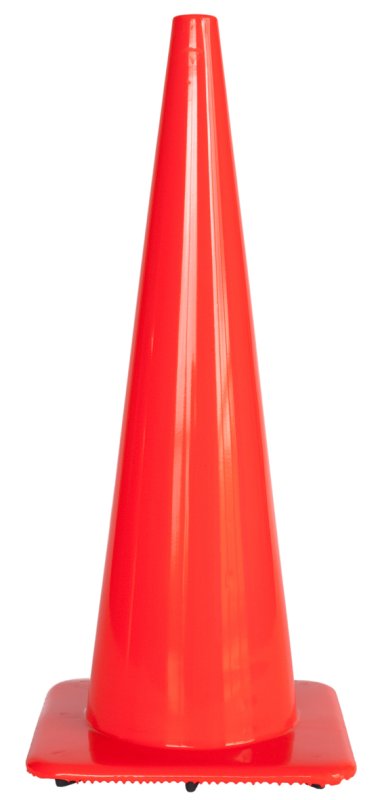 Fluo oranje kegel in soepele PVC zonder banden