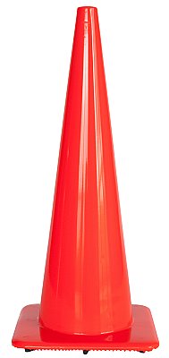 Fluo oranje kegel in soepele PVC zonder banden