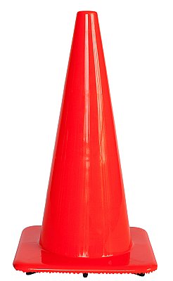 Fluo oranje kegel in soepele PVC zonder banden