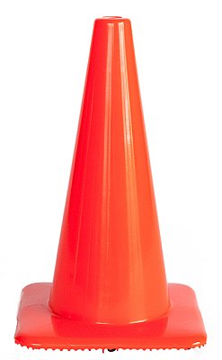 Fluo oranje kegel in soepele PVC zonder banden