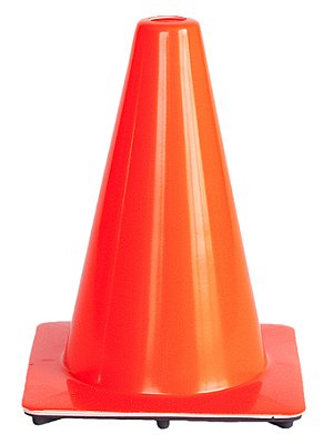Fluo oranje kegel in soepele PVC zonder banden