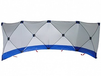 Ongevallenscherm - wit/blauw - 7,20 m x 1,8 m (incl. haringset) - 10,5kg + draagtas