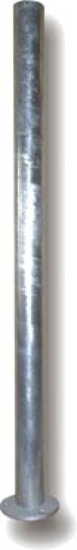 Paal galva Ø60 mm met voetplaat L 1.000 mm - 2 kettingogen