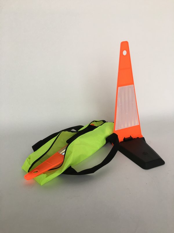 Quickcone: 2 plooibare kegels | H ca. 470 mm | in draagtas | met prismatische H.I. reflecterende folie