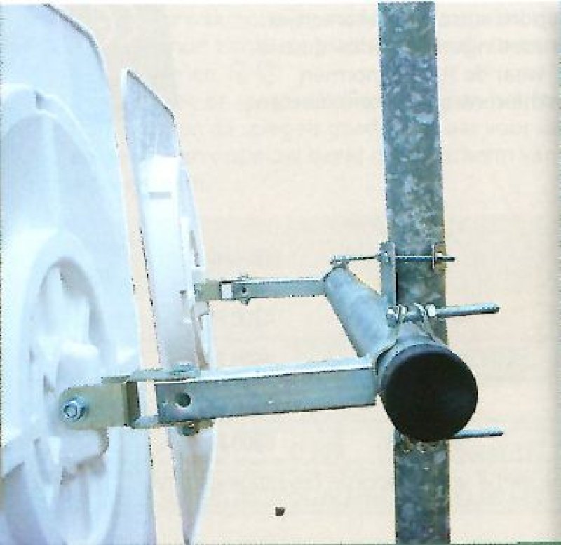 Adapter en paal drager voor 2 spiegels, voor muur of paalbevestiging ( dia. 60 - 90 mm)