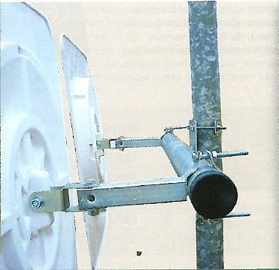 Adapter en paal drager voor 2 spiegels, voor muur of paalbevestiging ( dia. 60 - 90 mm)