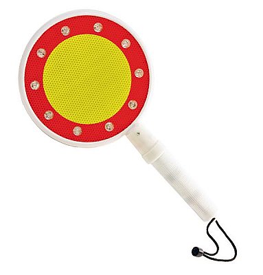 Inwendig verlicht handbord C3 - 10 LED's - 3C-batt.(excl) rood/geel