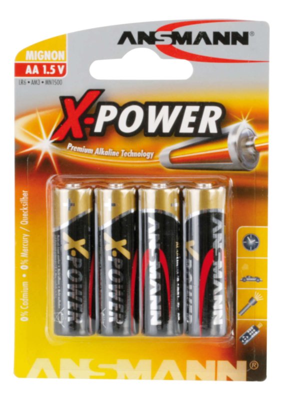 Batterijen (LR6) AA-cell (Blister pack 4 stuks) 1,5V