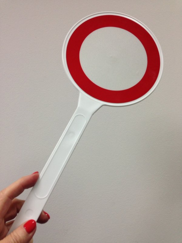 Handbord PVC - Ø 150mm met dubbelzijdige C3 - nylon handvat L 440 mm