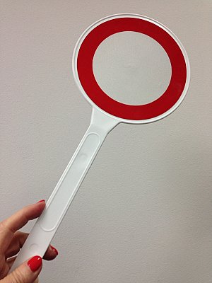 Handbord PVC - Ø 150mm met dubbelzijdige C3 - nylon handvat L 440 mm