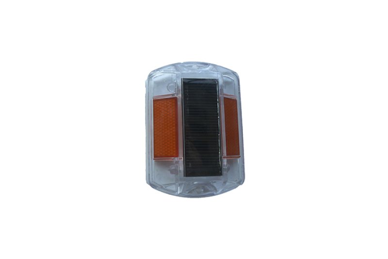 Solar led synthetisch materiaal - oranje 2 zijden dubbele LED, knipperfunctie