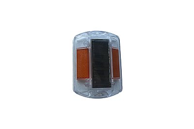 Solar led synthetisch materiaal - oranje 2 zijden dubbele LED, knipperfunctie