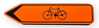 Pijlbord T250 F41 1000 x 200 mm met enkel fiets