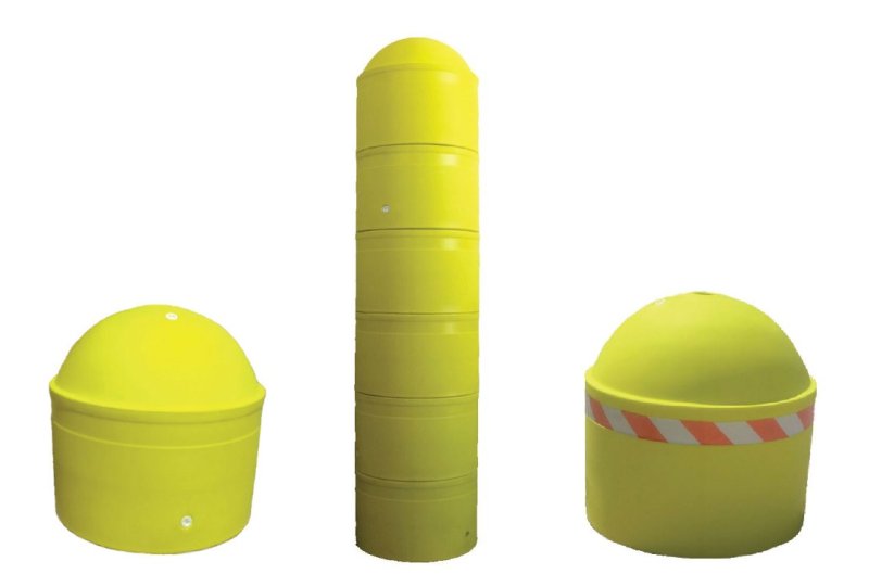 Zware gele afzetpaal met opening - 540 x 530 mm - stapelbaar/opvulbaar tot 75 liter