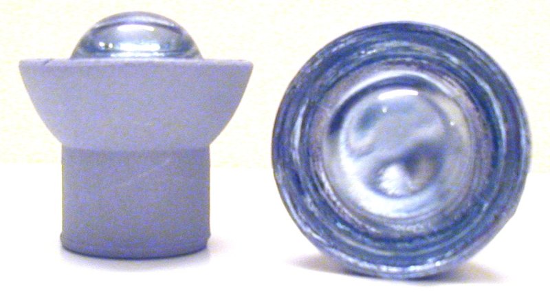 Grondreflector glas zonder rubber - Ø5cm - H 5cm - Wit