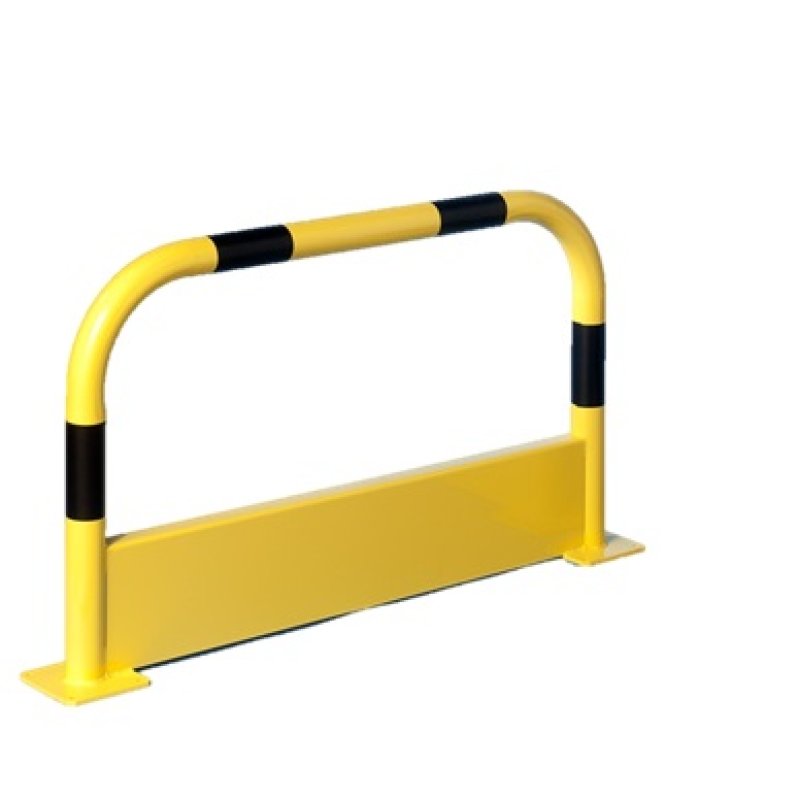 Veiligheidshek Ø60 mm met aanrijbeveiliging B 1000 x H 700 mm geel/zwart