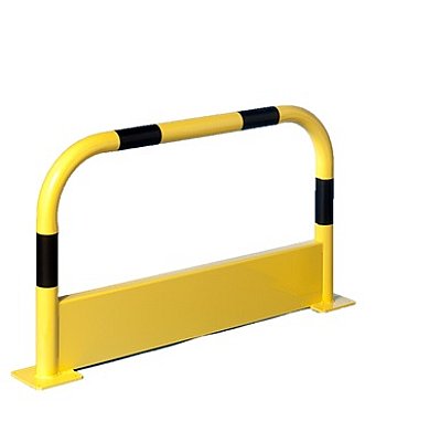 Veiligheidshek Ø60 mm met aanrijbeveiliging B 1000 x H 700 mm geel/zwart