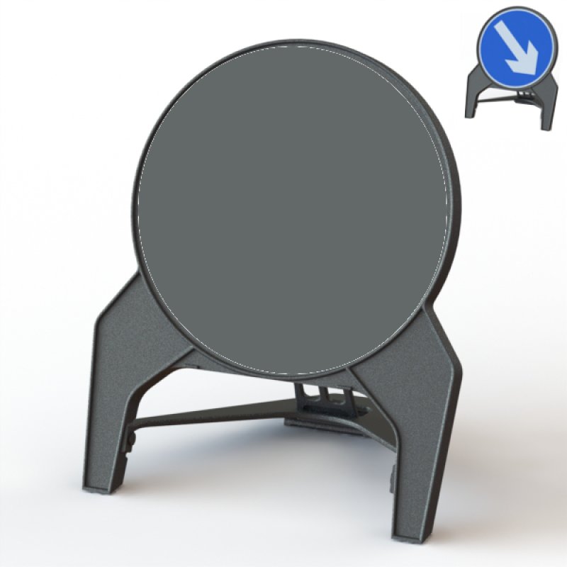 A-sign 750 mm - rond (zonder folie) - kunststof (gerecycleerd polypropyleen) vouwbaar/plooibaar