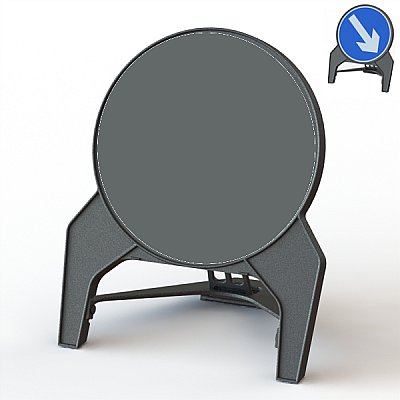A-sign 750 mm - rond (zonder folie) - kunststof (gerecycleerd polypropyleen) vouwbaar/plooibaar