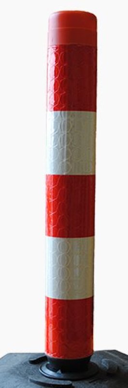 Flexibel plooibaken - 750 x 100 mm volledig reflecterend rood/wit (zonder voet)