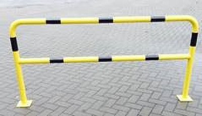 Beschermingsbeugel met voetplaat B 2000 x H 1000mm - Ø60mm - met dwarsprofiel GEEL