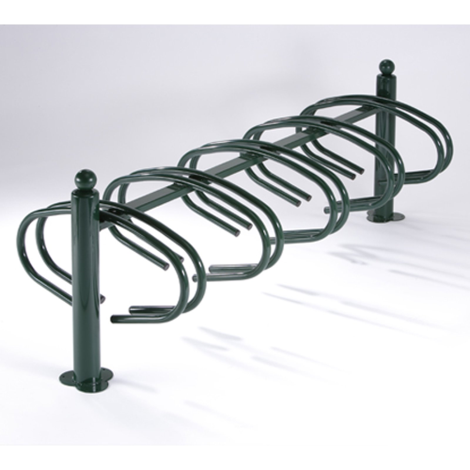 Verzinkt groen fietsenrek - 10 fietsen - Face to face schikking - 1 niveau - L 1878 mm