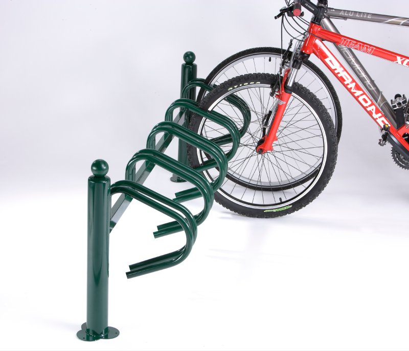 Verzinkt groen fietsenrek - 5 fietsen - Side to side schikking - 1 niveau - L 1878 mm