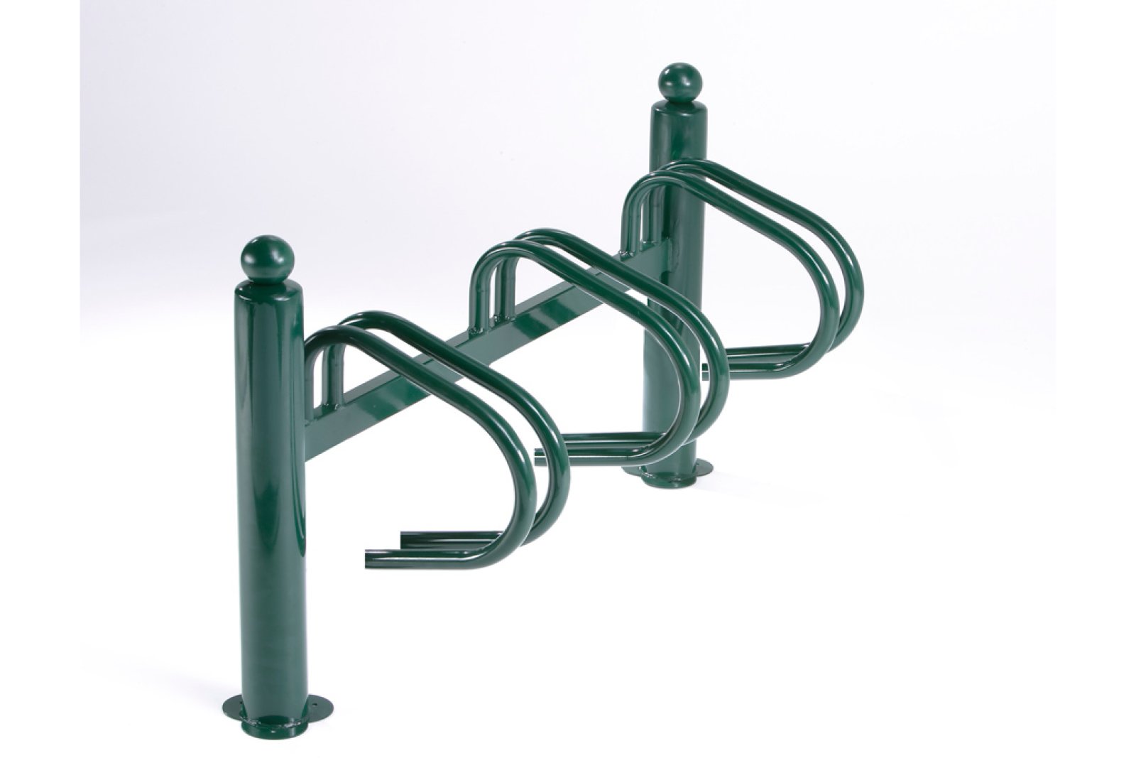 Verzinkt groen fietsenrek - 3 fietsen - Side to side schikking - 1 niveau - L 1117 mm