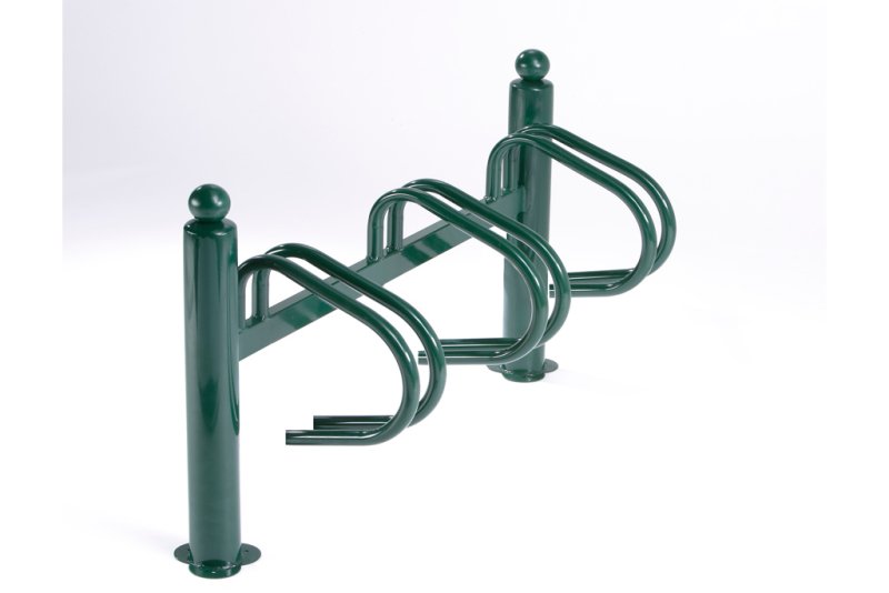 Verzinkt groen fietsenrek - 3 fietsen - Side to side schikking - 1 niveau - L 1117 mm