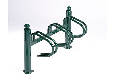 Verzinkt groen fietsenrek - 3 fietsen - Side to side schikking - 1 niveau - L 1117 mm