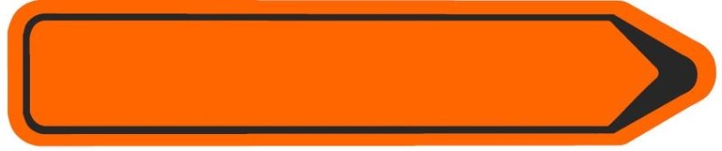 Pijlbord T2000 F41 1000 x 200 mm blanco oranje
