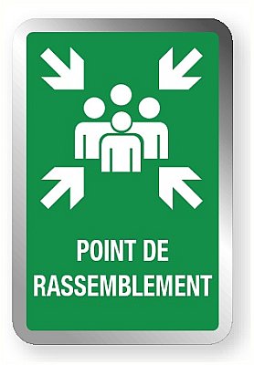 Bord T250 Point de rassemblement 400 x 600 mm + tekst Point de rassemblement