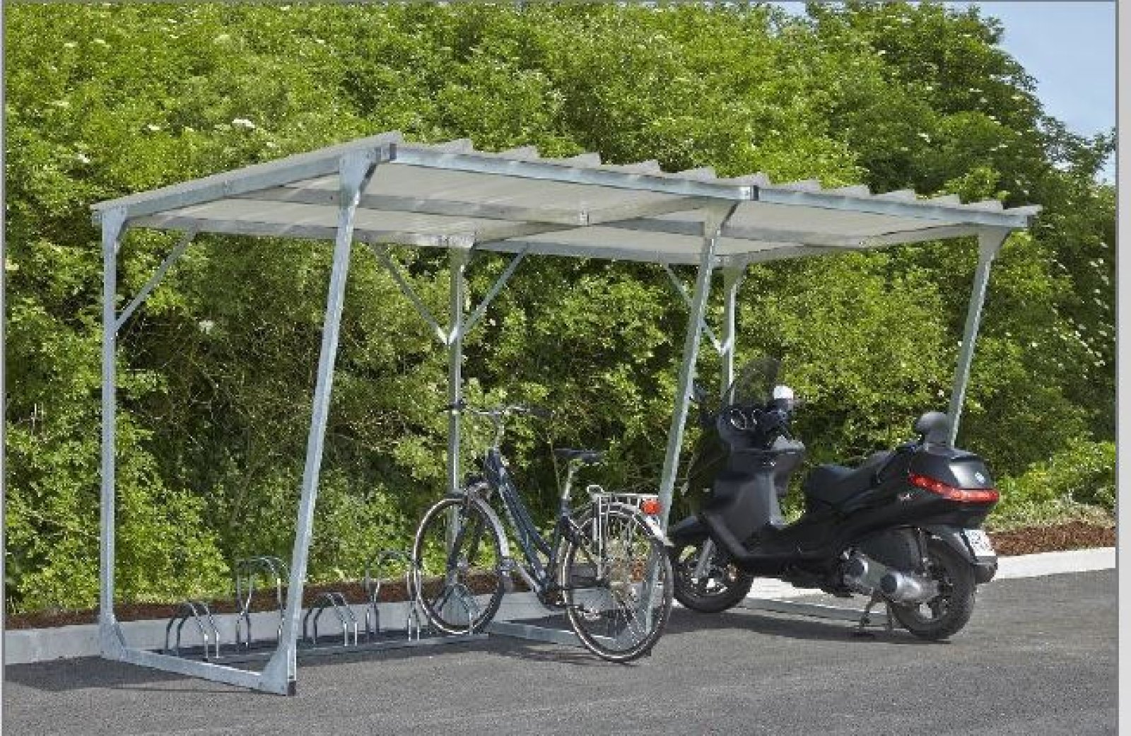Combinatie VEFIB813C + VEFIB813CSUI => overdekt fietshok voor 12 fietsen - ca.150 kg