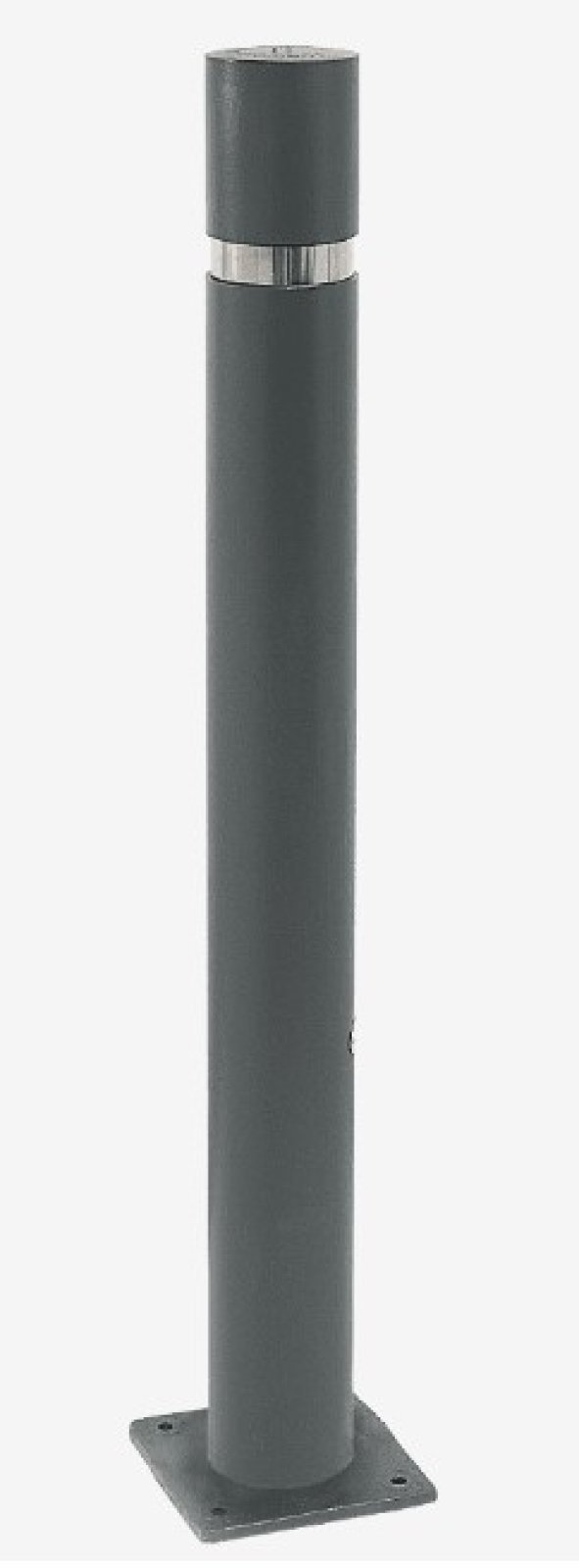 Vaste paal Ø95 mm - H810 mm - zwart - met voetplaat 150 x 150 mm