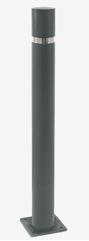 Vaste paal Ø95 mm - H810 mm - zwart - met voetplaat 150 x 150 mm