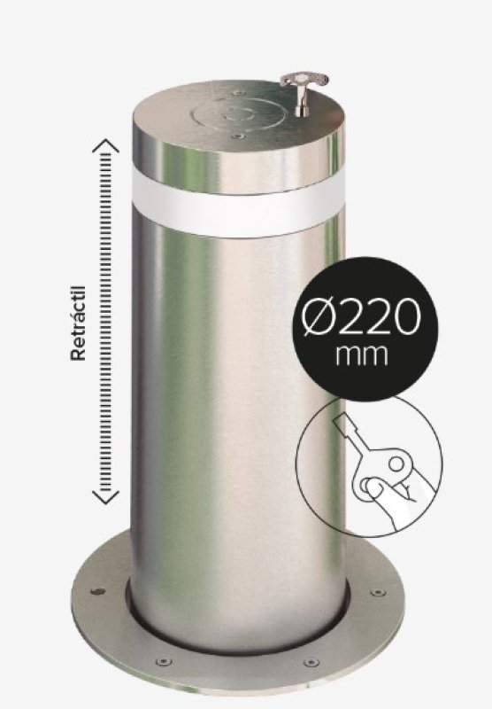 Semi automatische bollard Ø220 x 750 x 8mm