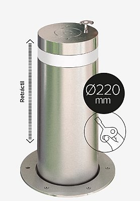 Semi automatische bollard Ø220 x 750 x 8mm