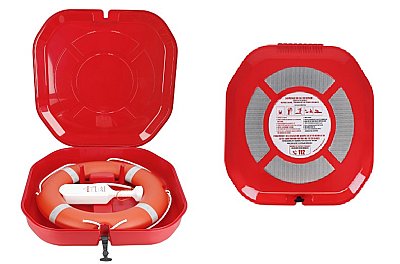 Kast rood voor reddingsboei incl. boei 750 mm (30