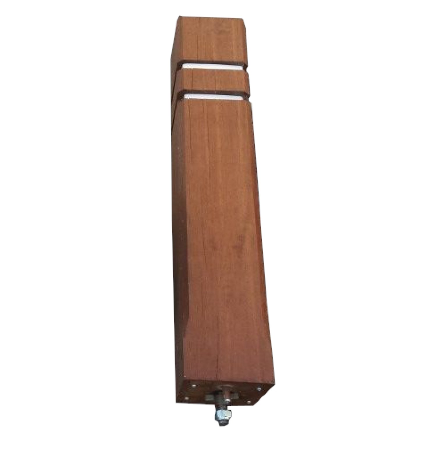 Wegneembare diamantkoppaal tropisch hardhout - 145 x 145 x 800 mm (zonder sokkel) - ongebeitst