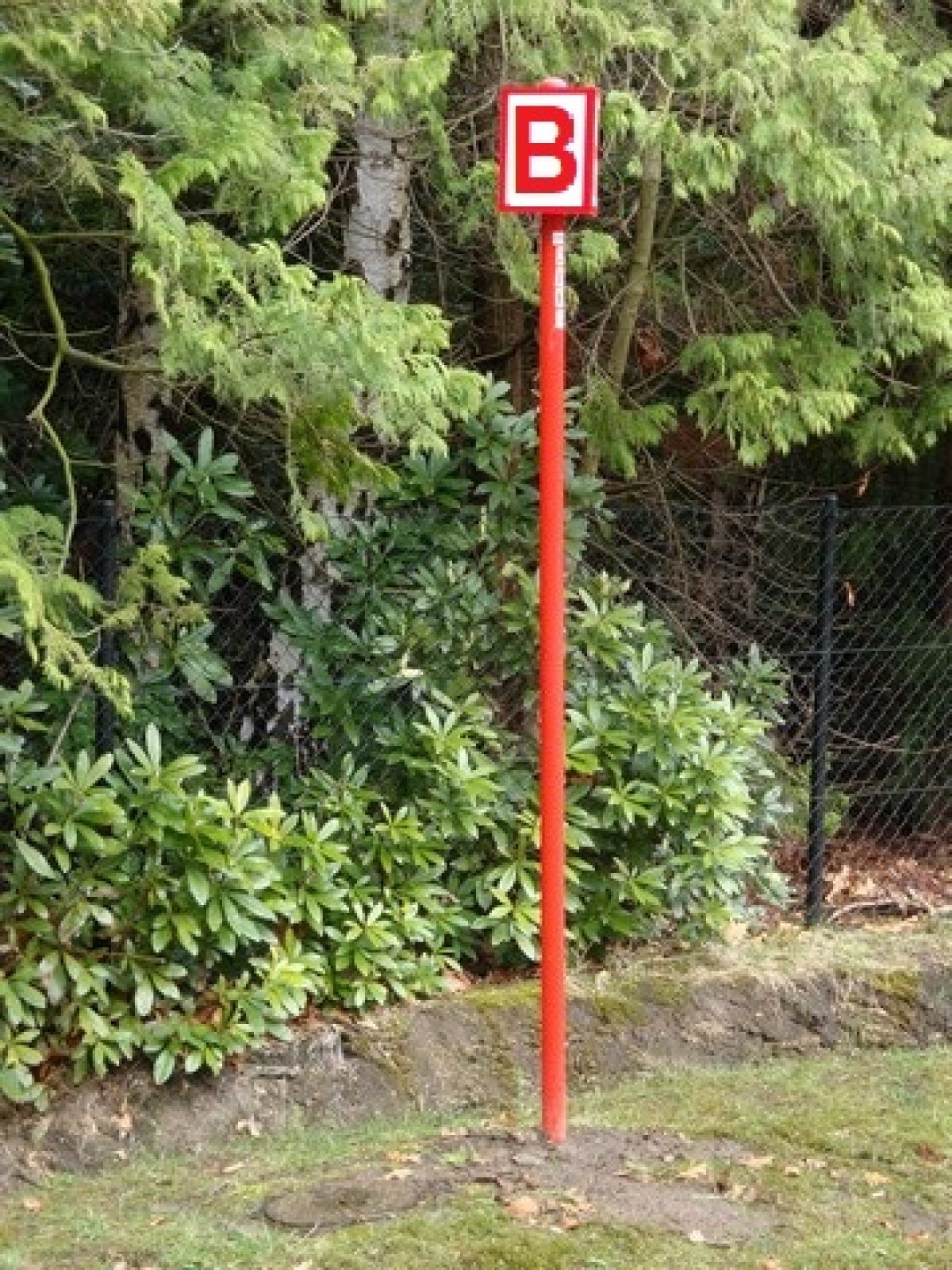 Hydrantenbord vlakke aluminium 1 zijde 'B' 200 x 250 mm + voorzien van SB250 profiel op de achterzijde (excl. beugel)