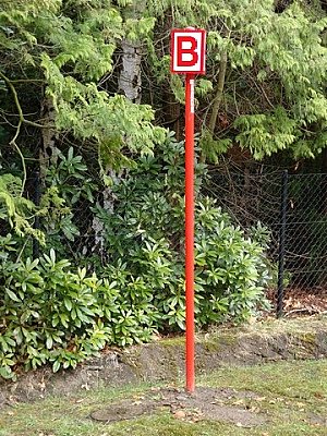 Hydrantenbord vlakke aluminium 1 zijde 'B' 200 x 250 mm + voorzien van SB250 profiel op de achterzijde (excl. beugel)